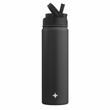 Colored Stainless Steel Insulated Water Bottle - 22 oz - Black