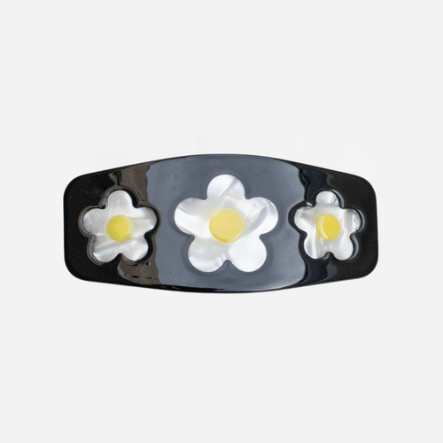 Eco-friendly Daisy Hair Barrette - Black