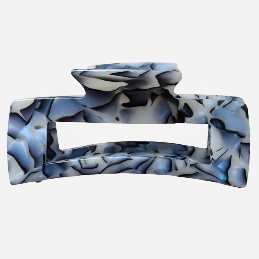 Iridescent Blue Rectangle Hair Claw