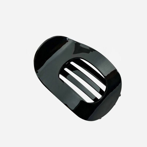 Small(er) Circle Flat Claw Clip - Glossy Black