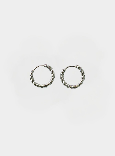 Laurel Twist Hoops - Silver