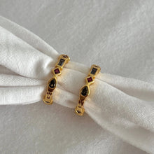 Barcelona Hoop Earrings - Gold + Multicoloured