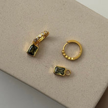 Hailey Drop Earrings- Gold/Olive OR Silver/Olive
