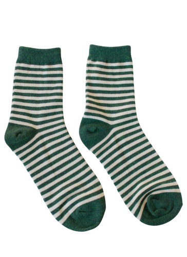 Thin Stripe Socks - Olive Green