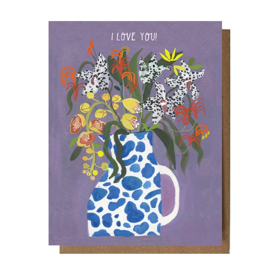 I Love You - Cow Lily Card