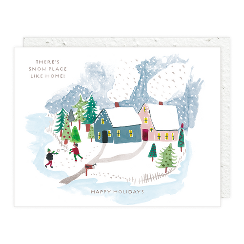 Winter Houses Holiday Card (Plantable Seed Paper Envelope)