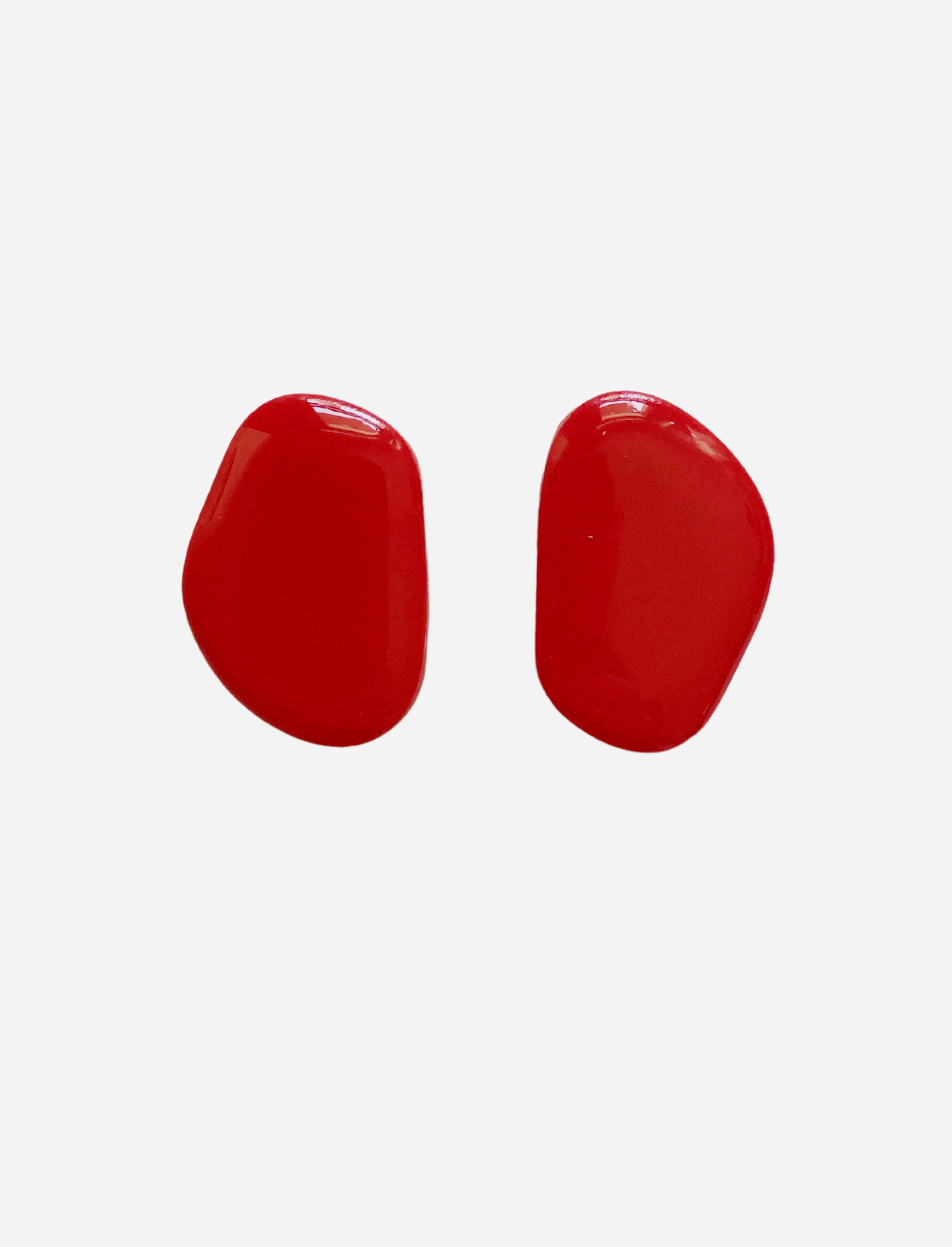 Isle Stud Earrings - Poppy Red