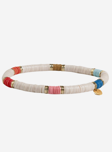 Stripe Cream Stretch Bracelet - Multicolour