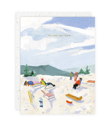 Skiers Holiday Card (Plantable Seed Paper Envelope)