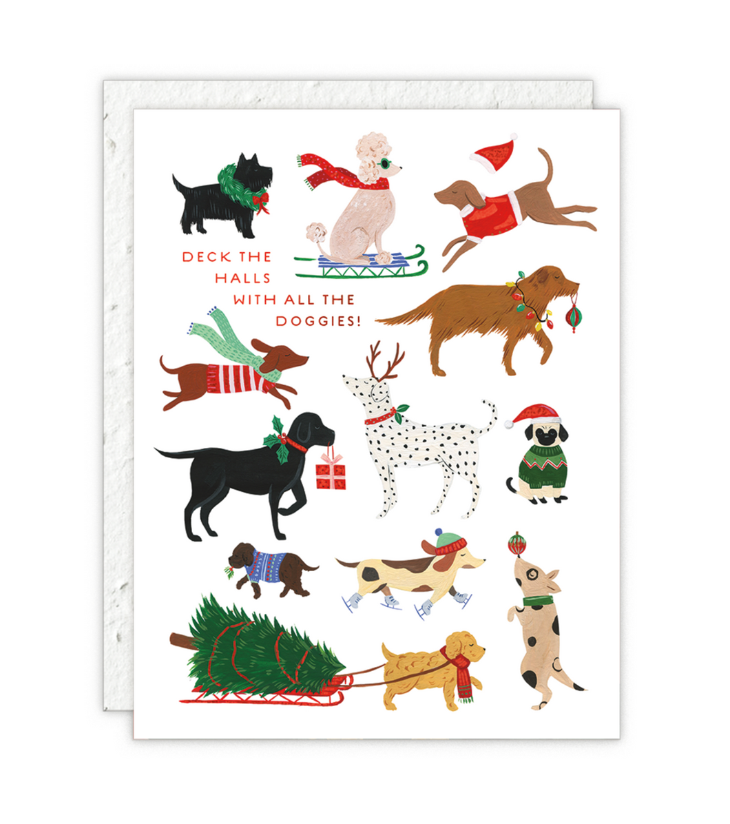 12 Dogs of Christmas Card (Plantable Seed Paper Envelope)