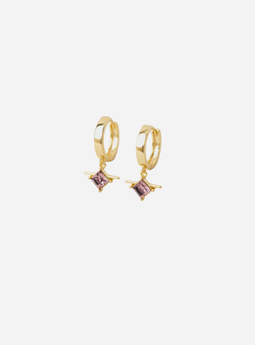 Asta Drop Hoop Earrings - Light Amethyst