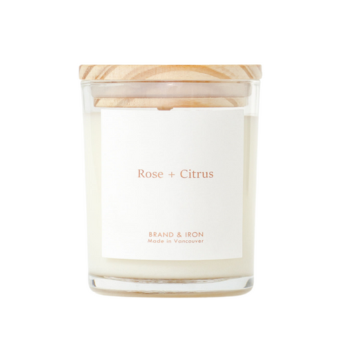 Rose + Citrus - Wood Lid Soy Candle