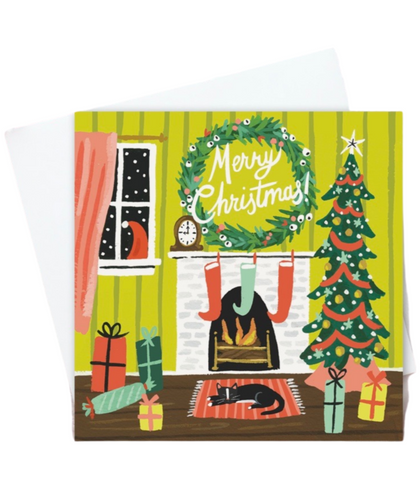 Festive Fireplace Card