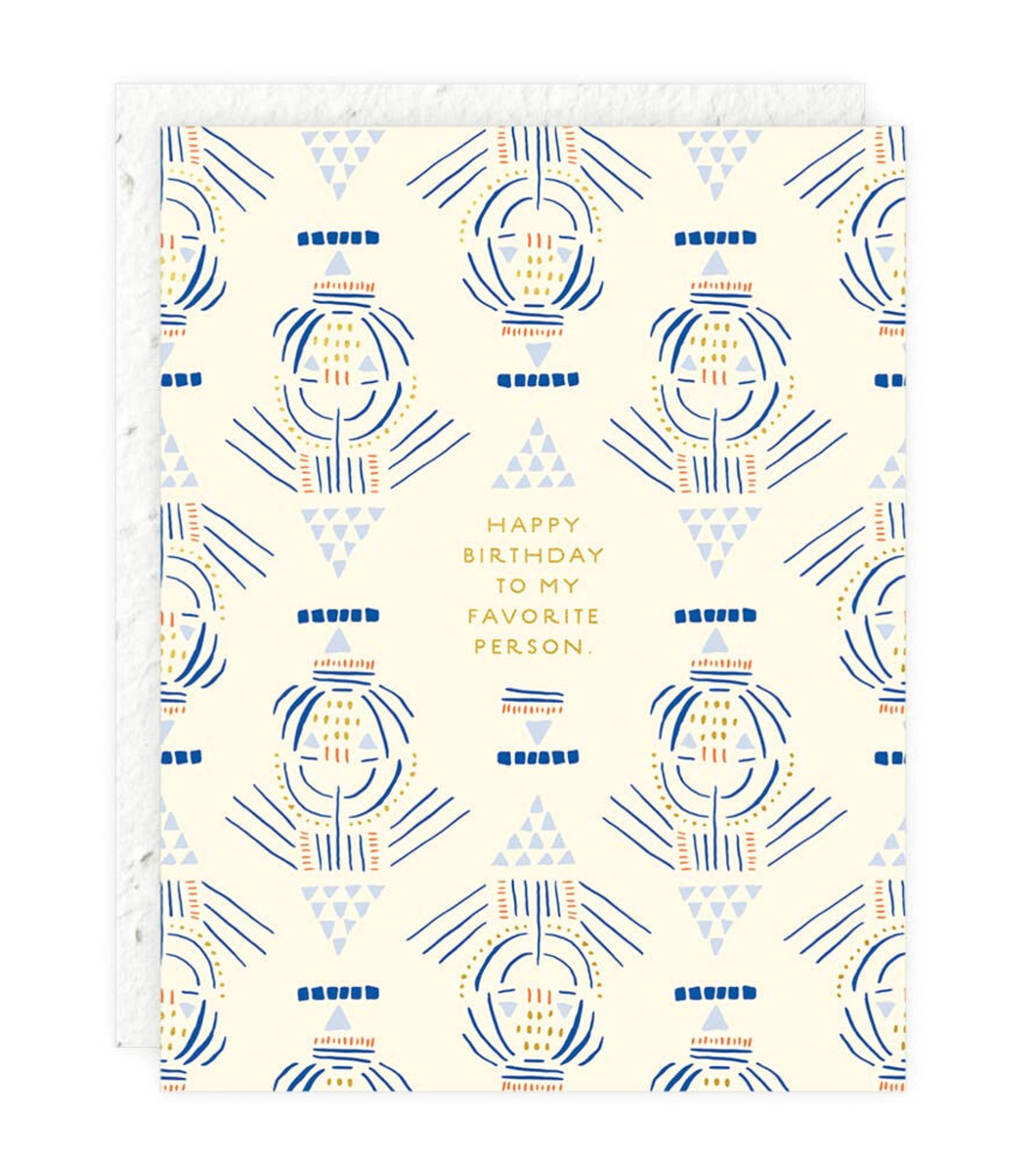 Lines & Triangles Birthday Card (Plantable Seed Paper Envelope)