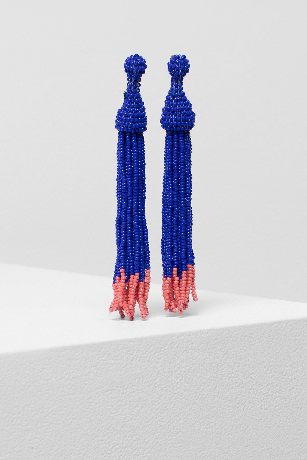 Blok Earrings - Blue / Flamingo