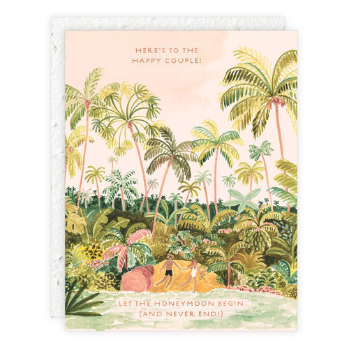 Beach Honeymoon/Wedding Card (Plantable Seed Paper Envelope)