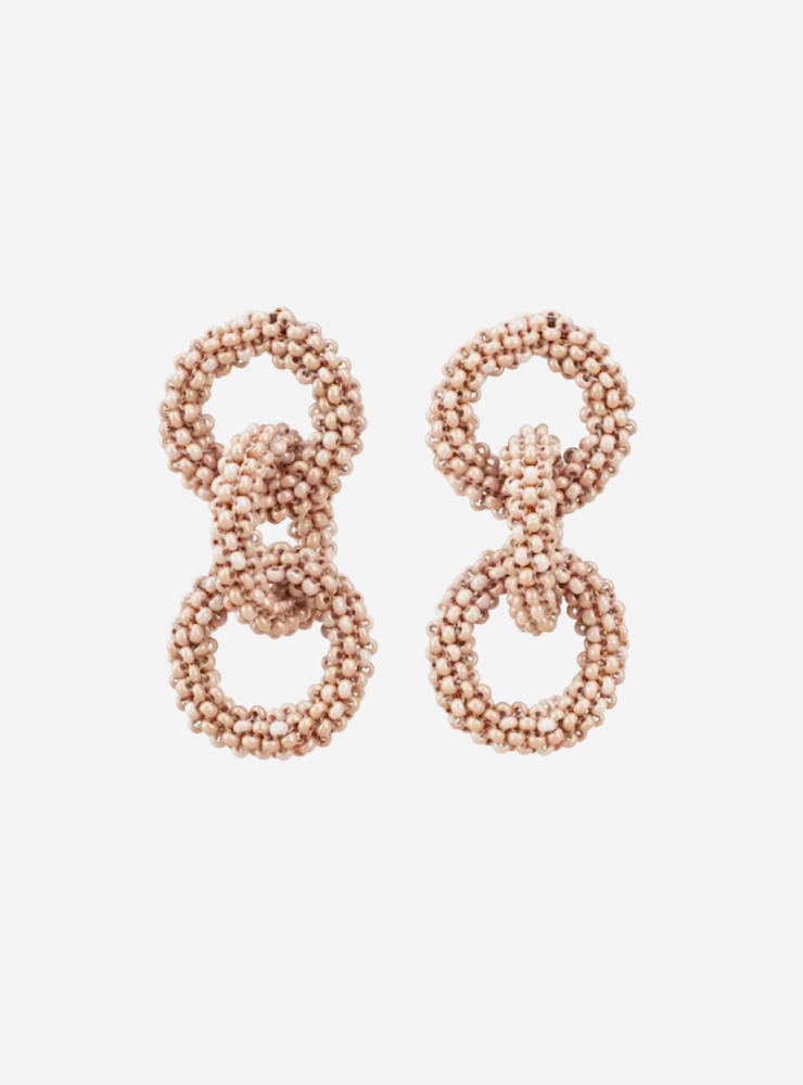 Chain Link Post Earrings - Blush Beige