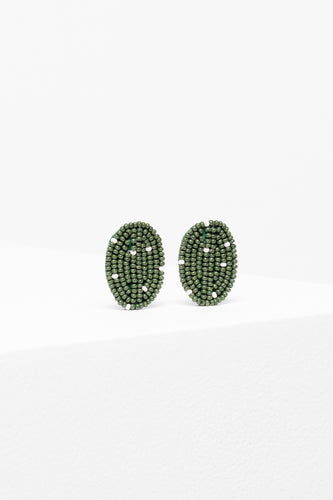 Mikro Stud Earrings - Olive